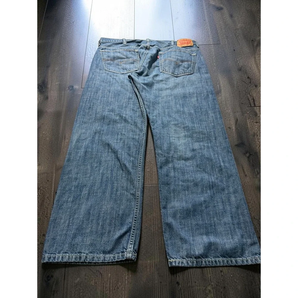 Levis 569 Loose Straight Leg Jeans Mens 38x32 Med Wash Blue Denim